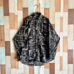 90s 00s vintage 古着 総柄シャツ バンドカラー モード y2k