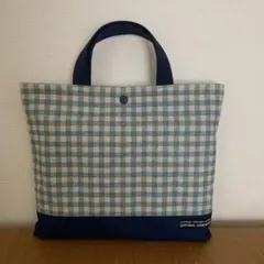 NO.270 ☆ハンドメイド お道具袋　ブルーチェック