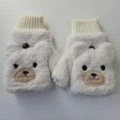 クマ顔デザイン フリース手袋