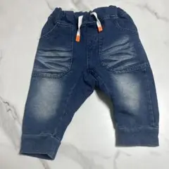 デニムブルーパンツ ウエストゴム付き