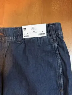 GU ライトデニムバレルレッグイージーパンツ XXL