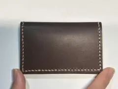 【総手縫い】本革 カードケース（ブラウン）姫路レザー ハンドメイド