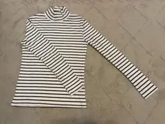 ストライプ ハイネック リブトップス　Mサイズ