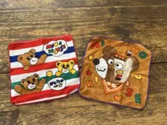 ミキハウス　MIKIHOUSE レトロ　クマデザイン タオルハンカチ　2枚セット