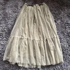 ノーリーズ　薄カーキ　フレアスカート 36