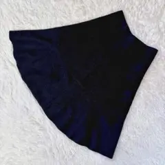 ジュンコシマダ 【M】 フレアスカート ひざ丈 ハイウエスト 黒 Aライン