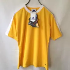 未使用 アディダス 速乾Ｔシャツ 白ライン入り イエローカラー 半袖 正規品