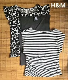 H&M 3枚set ノースリーブ ストライプ フリル袖 タンクトップ まとめ