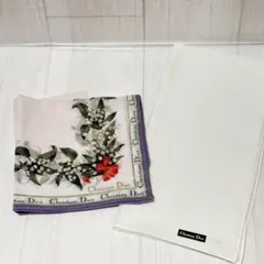 Christian Dior 花柄 ハンカチ　大判　ディオール　2枚セット
