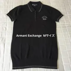 Armani Exchange ブラック サマーニットポロシャツ　M
