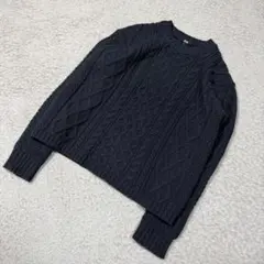 ユニクロ トラッド きれいめ シンプル 厚手 ケーブル編み ニット セーター L