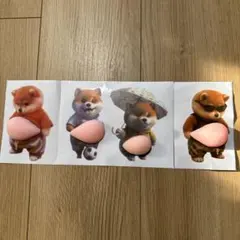 おなか ぷにぷに シール 柴犬 ステッカー　4匹セット