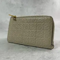 【極美品 近年モデル】ロエベ フラグメントケース リピートアナグラム ロゴ 本革