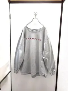 古着　Champion 90’s 刺繍ロゴ　グレー スウェット トレーナー XL