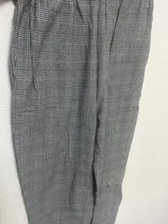 グレー チェック柄 コットンパンツ Lサイズ