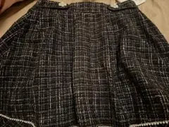 evelyn フレアスカート 黒白ツイード