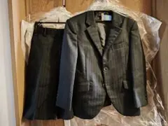 120cm 男の子スーツ一式　ブラック　ストライプ