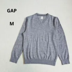 ギャップ　GAP Vネックニット　M グレー系　羊毛100% シンプル　春秋◎のサムネイル