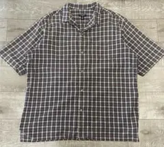 【希少XL】ポロジーンズ ラルフローレン チェックシャツ 半袖 グリーン 90s