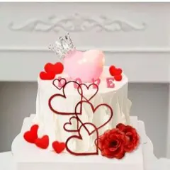 ♡最終値下げ♡ケーキトッパーピンクのラブ ローズケーキ飾り付け バレンタイン