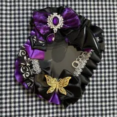 104 硬質ケースデコ レースデコ 黒 紫 B8