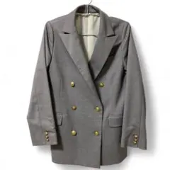 2サイズ金釦ダブルブレザー MilaOwenツイードジャケット 金釦ダブルブレストツイードブレザー（テーラードジャケット