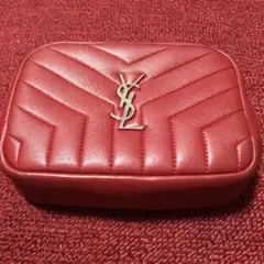 YSL レッド キルティング ポーチ