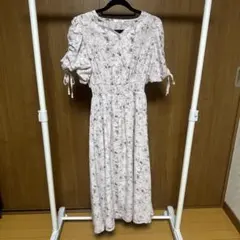 COLZA 花柄 シャーリング ワンピース