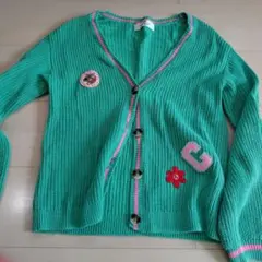 H&M ターコイズ カーディガン 9-10歳