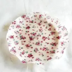 未使用 アクリルトレイ 丸型 花柄 薔薇×ドット 小物入れ お菓子入れ