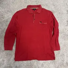 BURBERRY LONDON 長袖ポロシャツ レッド Lサイズのサムネイル