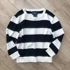 Polo   長袖ニット  セーター  ボーダーニット トップス