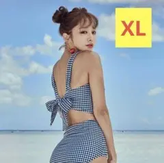 適度な肌魅せ♡セパレート水着♡ガーリー♪ギンガムチェック タンキニ おしゃれXL