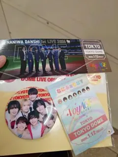 なにわ男子 東京ドーム1/12会場限定 ステッカー チケット型カード 缶バッジ
