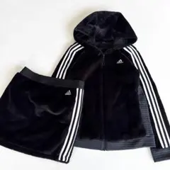【美品/サイズL】アディダス　スリーストライプス　ボアフリース　セットアップ