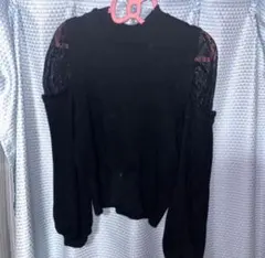 レーススリーブ ニット