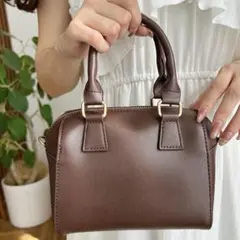 フェイクレザー ミニボストンショルダーバッグ