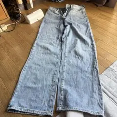 ライトブルー ワイドレッグデニム