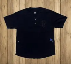 ヘンリーネック 半袖Tシャツ フェードブラック