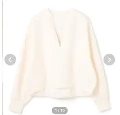 BEAUTY FORM JERSEY キーネックプルオーバー