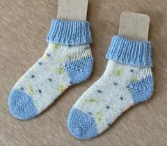 ハンドメイド ベビーソックスBlue