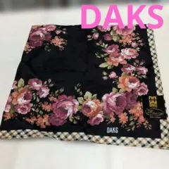 DAKS LONDON ハンカチ 花柄 チェック 58cm×58cm新品未使用のサムネイル