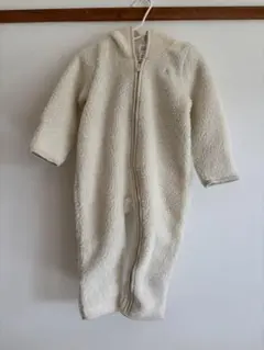 （新品、未使用）フリースロンパース くま耳フード付き