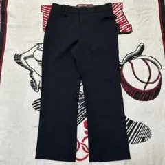 70s ロケットタロン ブラック ストライプ ウール ワイド スラックス