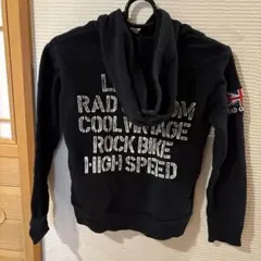 RAD CUSTOM 黒 パーカー　ラッドカスタム　130 かっこいい