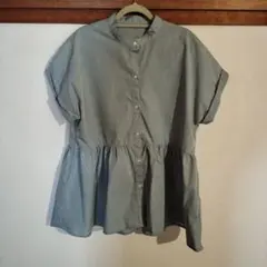 ROPÉ PICNIC フレンチペプラムシャツ 38 ライトブルー