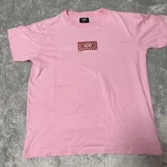 VANS チェッカーボード 刺繍ロゴ Tシャツ ピンク