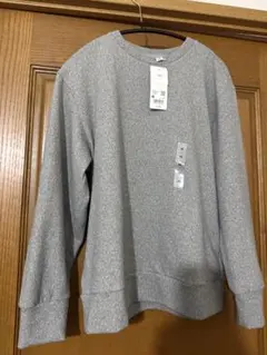 ユニクロ ソフトニットフリースクルーネックT グレー レディース Mサイズ