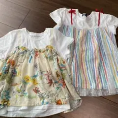 キッズ　moujonjon 他 半袖　Tシャツ　130 ２枚まとめ売り　女の子
