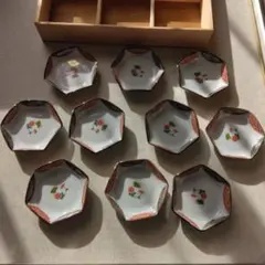 有田焼 八角形 花柄皿 10枚セット